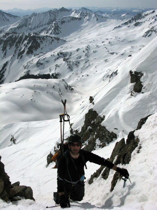 Castle Peak's East Face and Chris Carmichael.