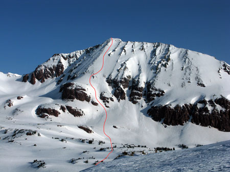 the south facing ski line