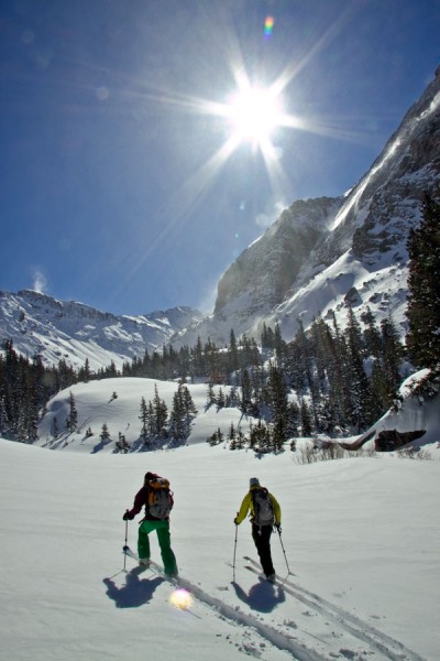 Sunny but challenging with the wind as we approached Kit Carson Peak.