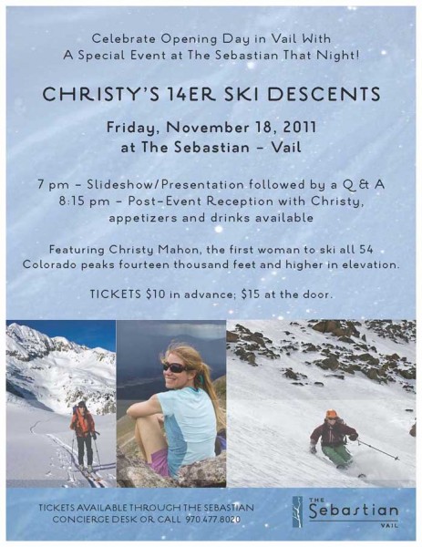 Christy Mahon's slideshow on being the 1st female to ski all the 14ers.