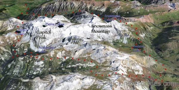 Capitol Snowmass trail run loop map