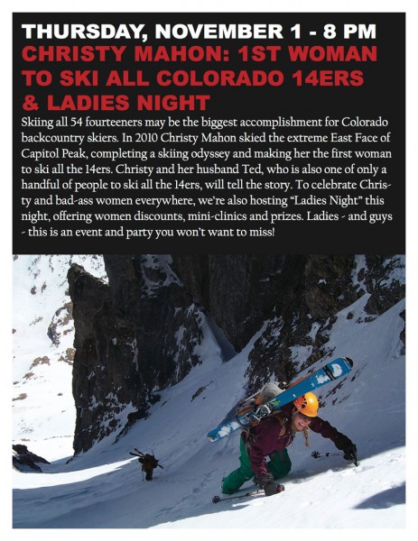 christy mahon, 1st woman to ski all 54 colorado 14ers