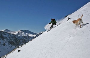 Horton and  Chris Davenport skiing  Quandary Peak