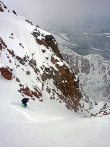 Y Couloir, pikes peak ski descent