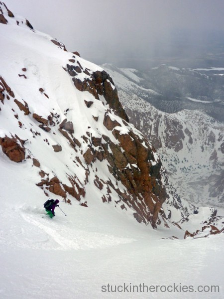 Y Couloir, pikes peak ski descent
