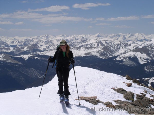 Christy Mahon nearing the summit of Mount Bierstadt.