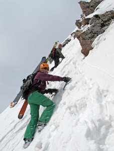 ski 14ers, fourteeners, landry route, pyramid peak, christy mahon, joey giampaolo