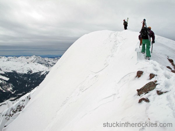 ski 14ers, fourteeners, landry route, pyramid peak, christy mahon, joey giampaolo