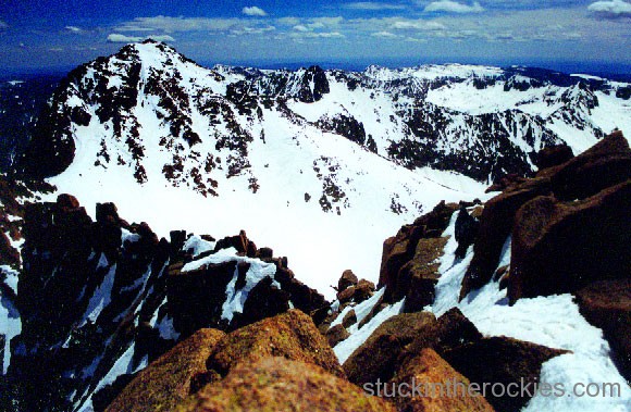 From Sunlight, the Widowmaker Couloir on Windom could be seen.