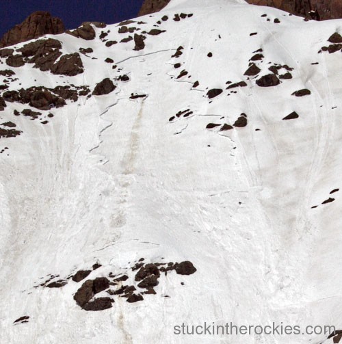 ski 14ers, wetterhorn peak, avalanche crown