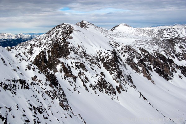 Atlantic Peak and Pacific Peak, seen from Fletcher Mountain.