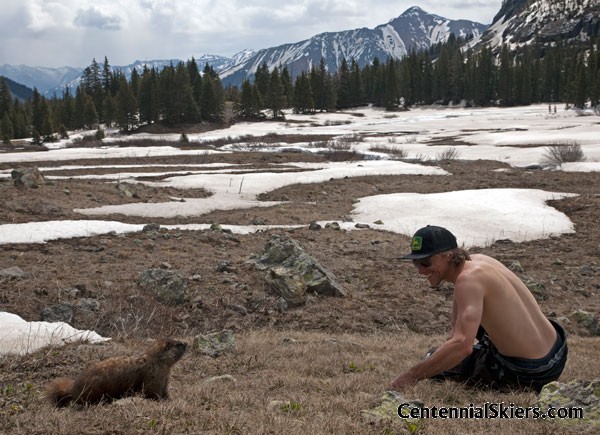 Ian, a marmot whisperer, talked with an area local.