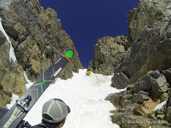 Ted Mahon in the Conundrum Couloir.