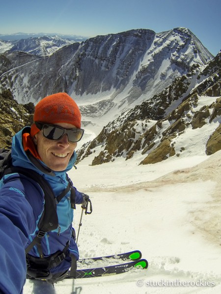 Ted Mahon atop the Conundrum Couloir