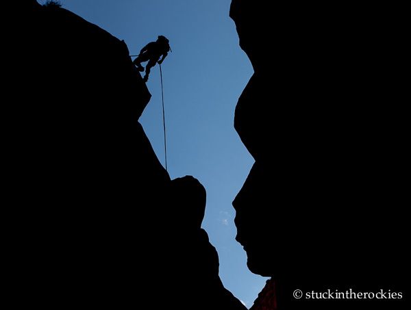 rappeling in slot canyons