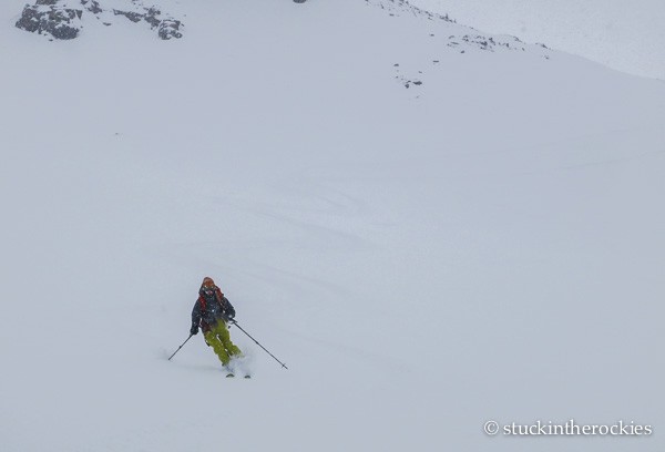 skiing from mace saddle to tagert hut
