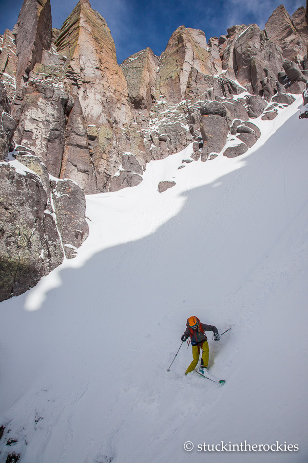 Christy Mahon in the North Couloir of Potosi Peak. #kaestle #tx97