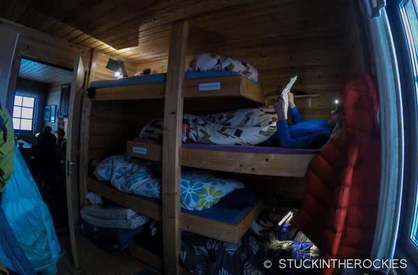 Bunk beds at Trollfjordhytte