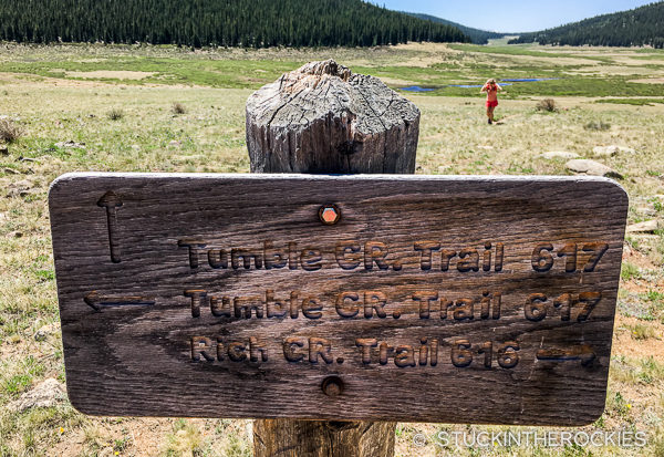 Trail sign in Buffalo Wilderness