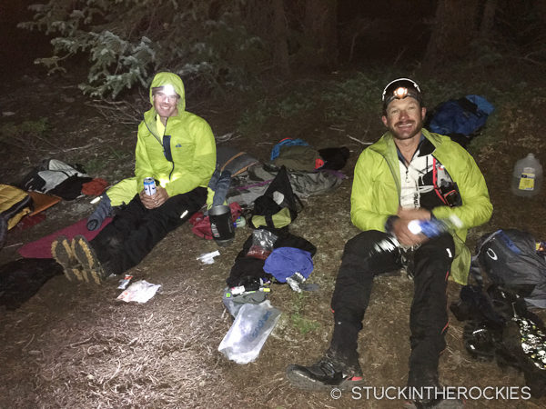 Ted Mahon and Eric Sullivan during Nolans 14 before heading to Mount Columbia.