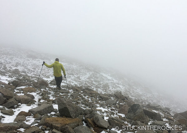 Ted Mahon descends Mount Massive during Nolans 14