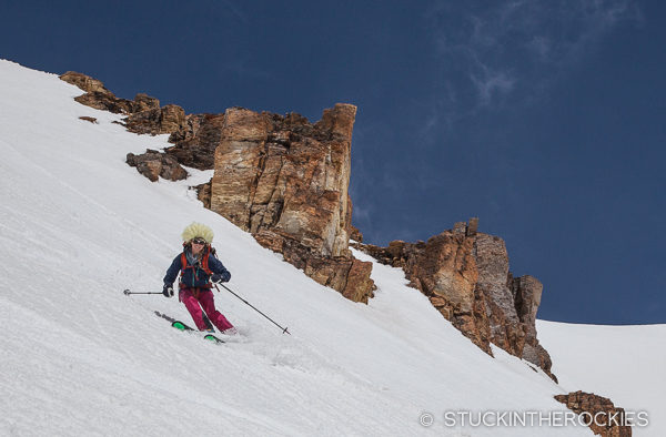 Christy Mahon skiing Golden Horn 