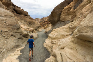 Ted Mahon running in Mosaic Canyon, Death Valley National Park