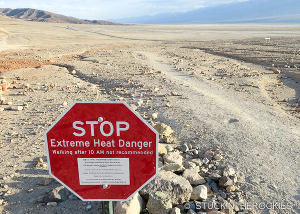 Death Valley warning sign