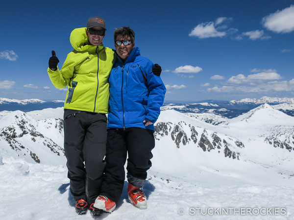 Ted Mahon and Scott Martin on the summit of Quandary Peak