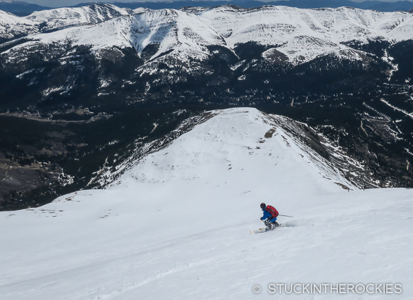 Skiing the East Ridge of Quandary Peak