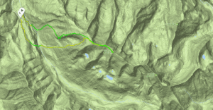 Ski route on Treasure Mountain