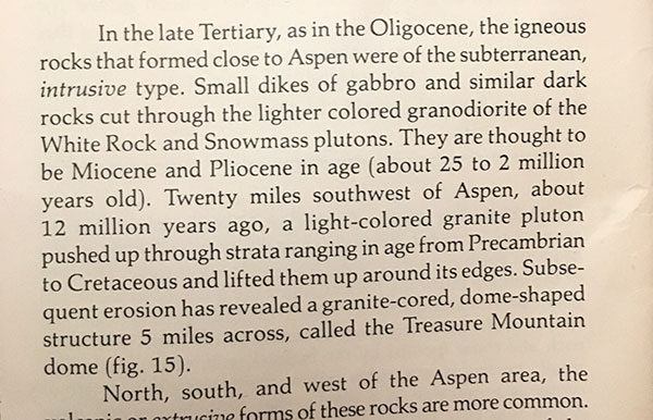 Treasure Mountain geology.