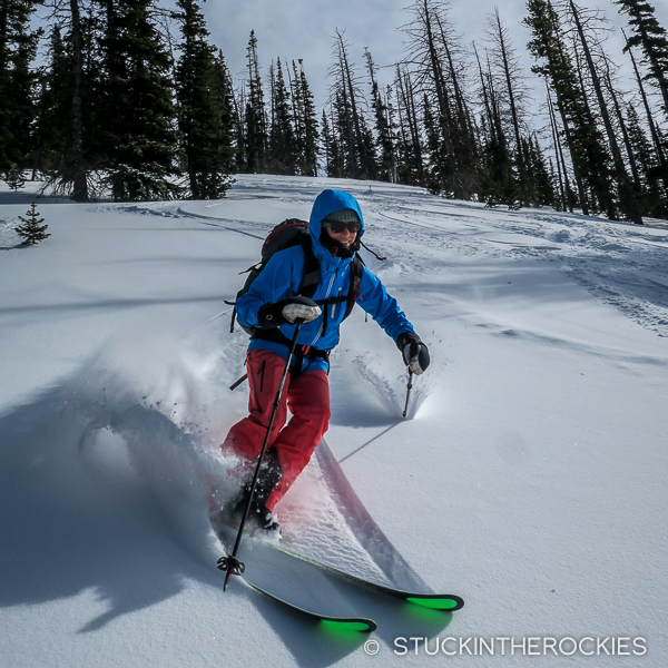 Christy Mahon skis Hahn's Peak