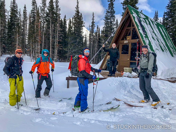 Backcountry skiing at Tagert Hut