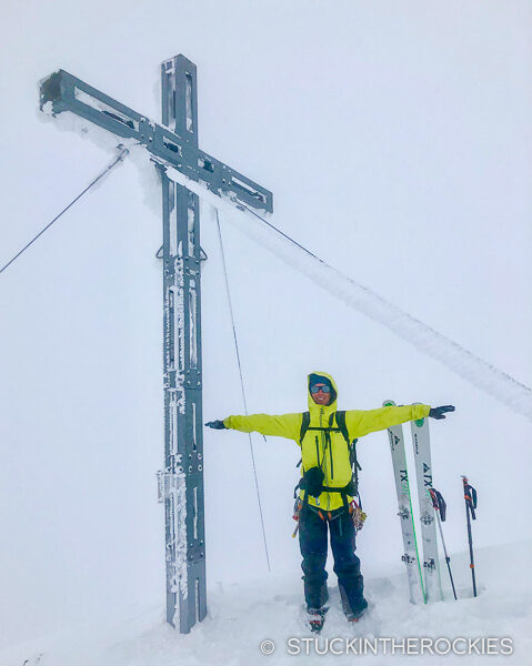 Ted Mahon on the summit of Similaun Peak.
