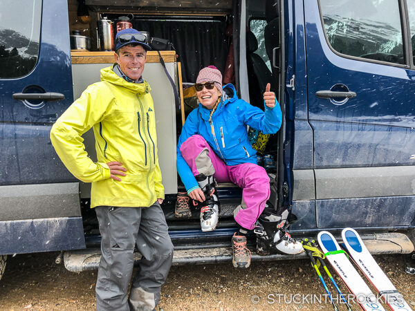 Christy Mahon and Ted Mahon with Blue the Sprinter Van from Aspen Custom Vans