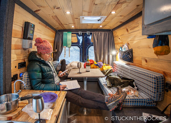 Relaxing in an Aspen Custom Van