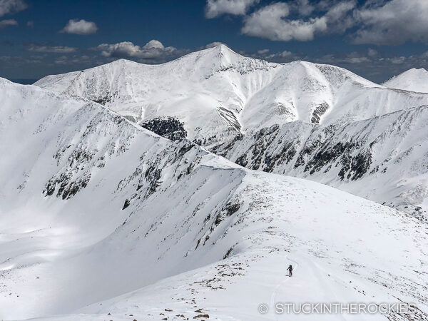 Christy skinning the east ridge of Mount Mamma