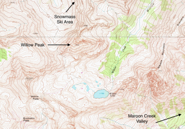 Willow Peak map