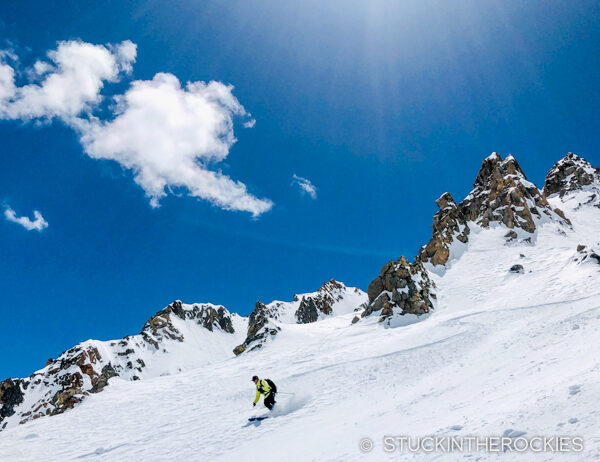 Ted Mahon skis Mount Blaurock