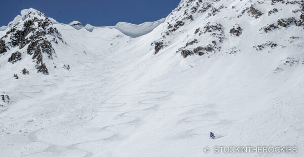 Christy Mahon skis the northeast face of Mount Blaurock