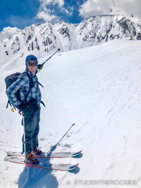 Ted Mahon looking back on Mount Blaurock