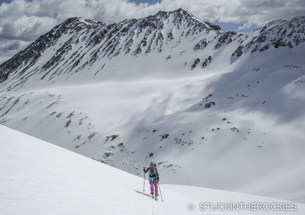 Nearing the summit ridge on Mount Blaurock