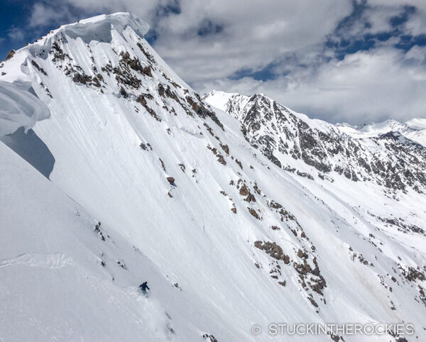 Michael Stevens skis Mount Blaurock