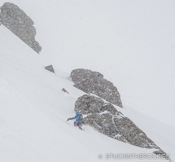 Christy Mahon skiing Ulysses S. Grant Peak