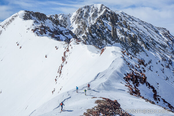 Skinning out to Willow Peak.