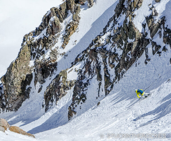 Skiing the Northeast Couloir on Willow Peak