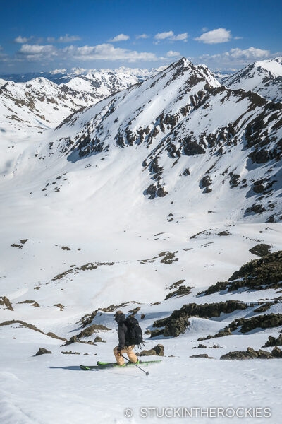 Sean starting down the North Face of UN13736.