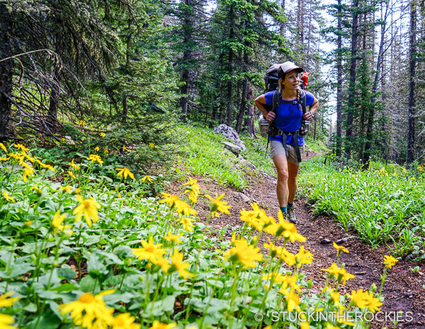 Christy Mahon hiking the trail to Macey lakes