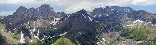 The backdrop of the Crestones and Kit Carson Mountain